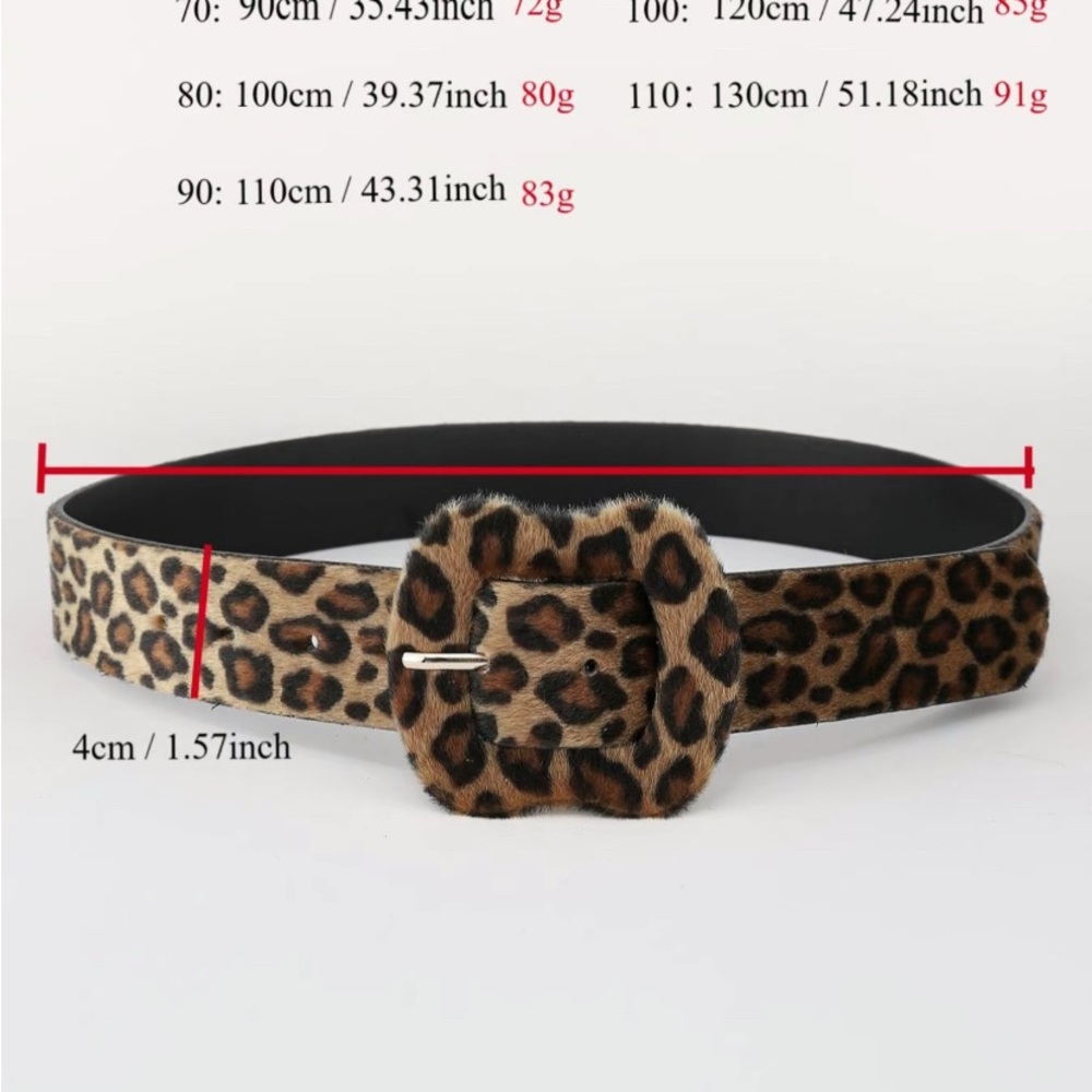 Leopard Print Belt Fashion Colorblock Leopard Print Plush Belt - Picture 4 of 4